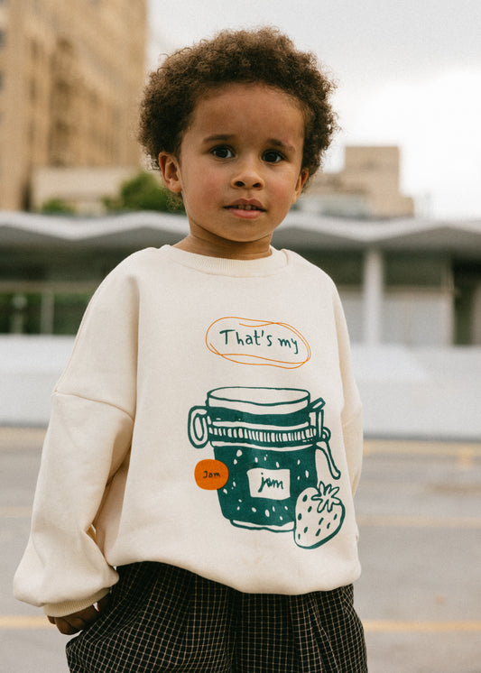 Graphic Crewneck- Jam- Cream