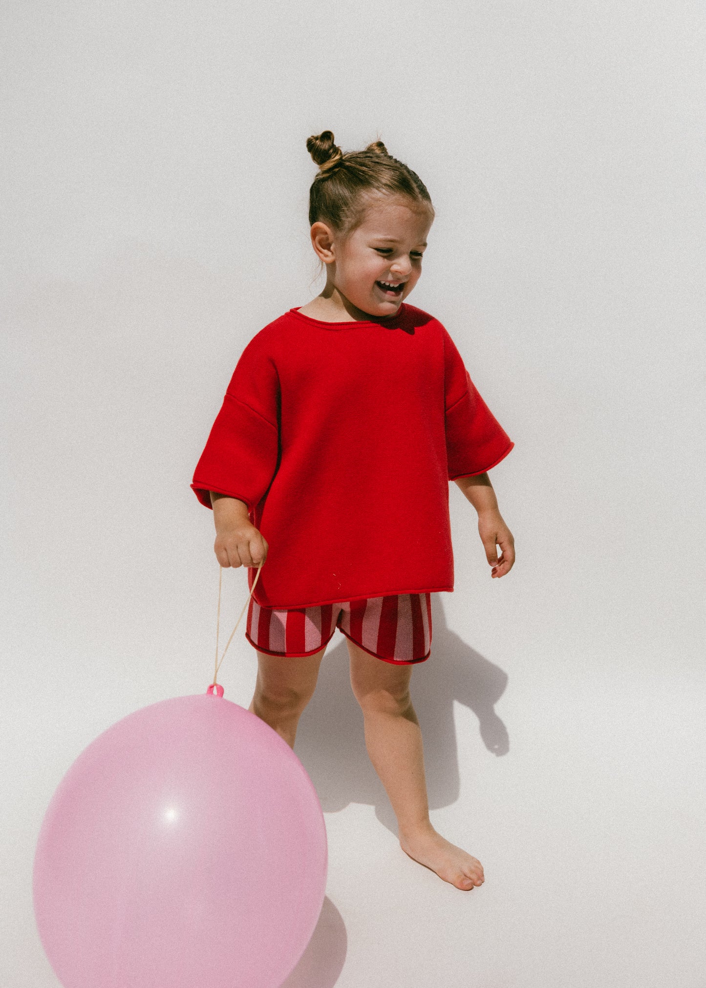 Oversized Knitted Shirt- Red