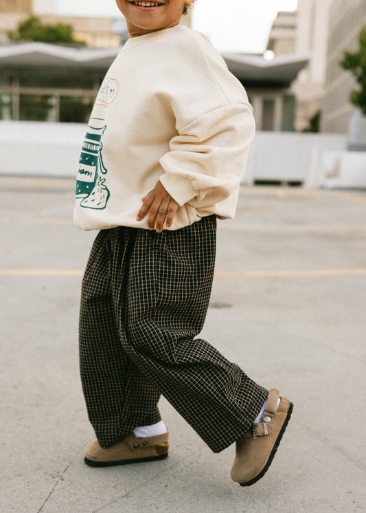 Check Pant- Onyx & Oat