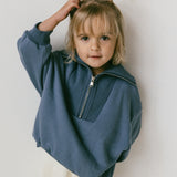 Half Zip Sweater- Blue