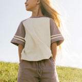 Retro Varsity Set- Dusty Purple
