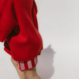Oversized Knitted Shirt- Red