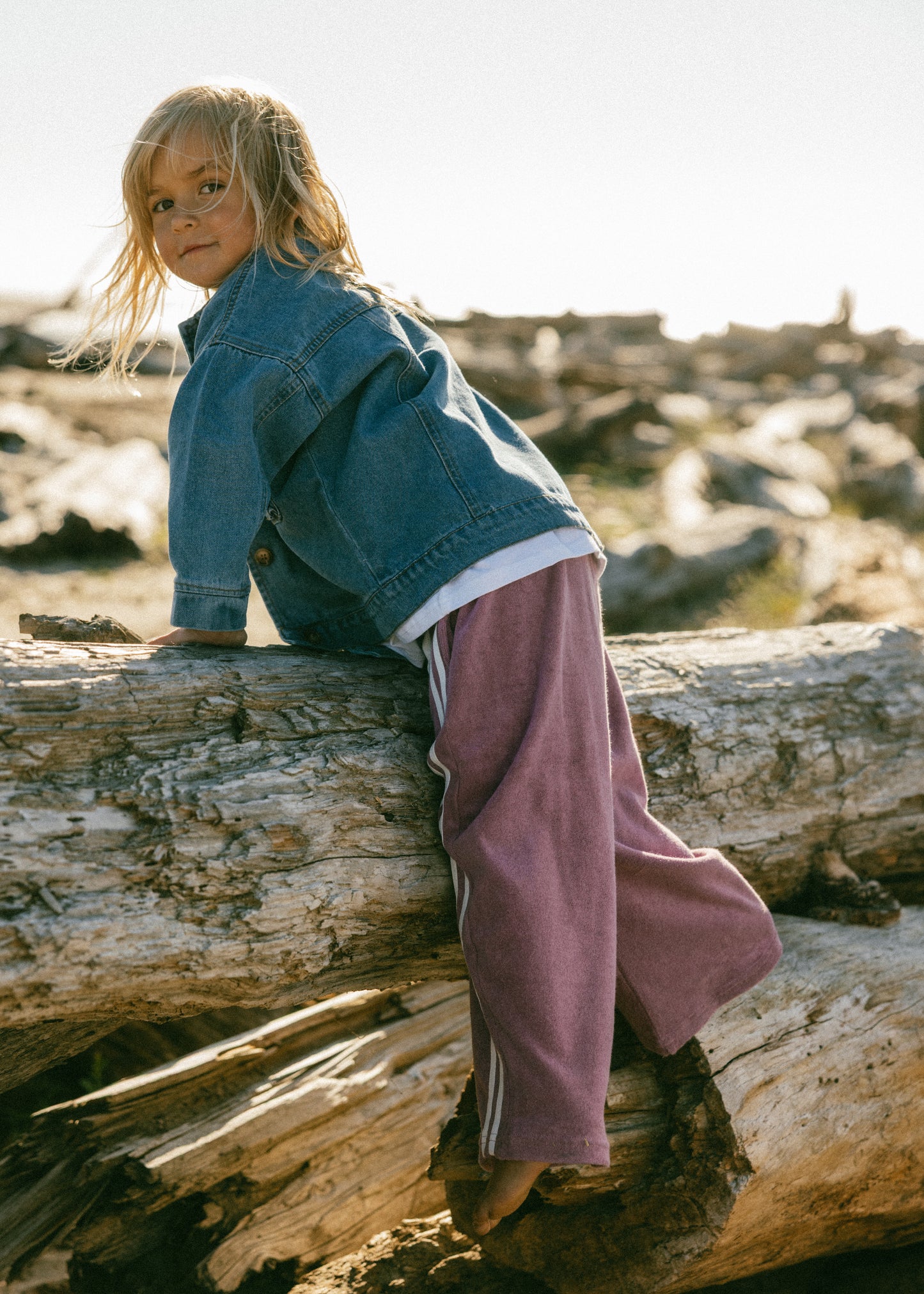 Racer Terry Pants- Mulberry