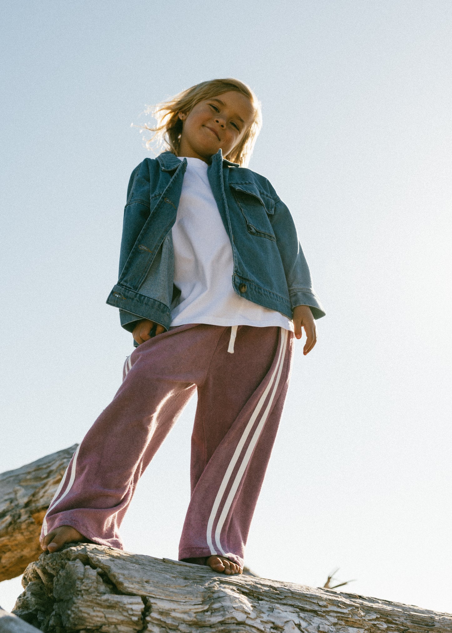 Racer Terry Pants- Mulberry