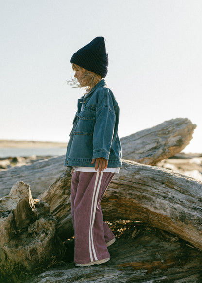Racer Terry Pants- Mulberry