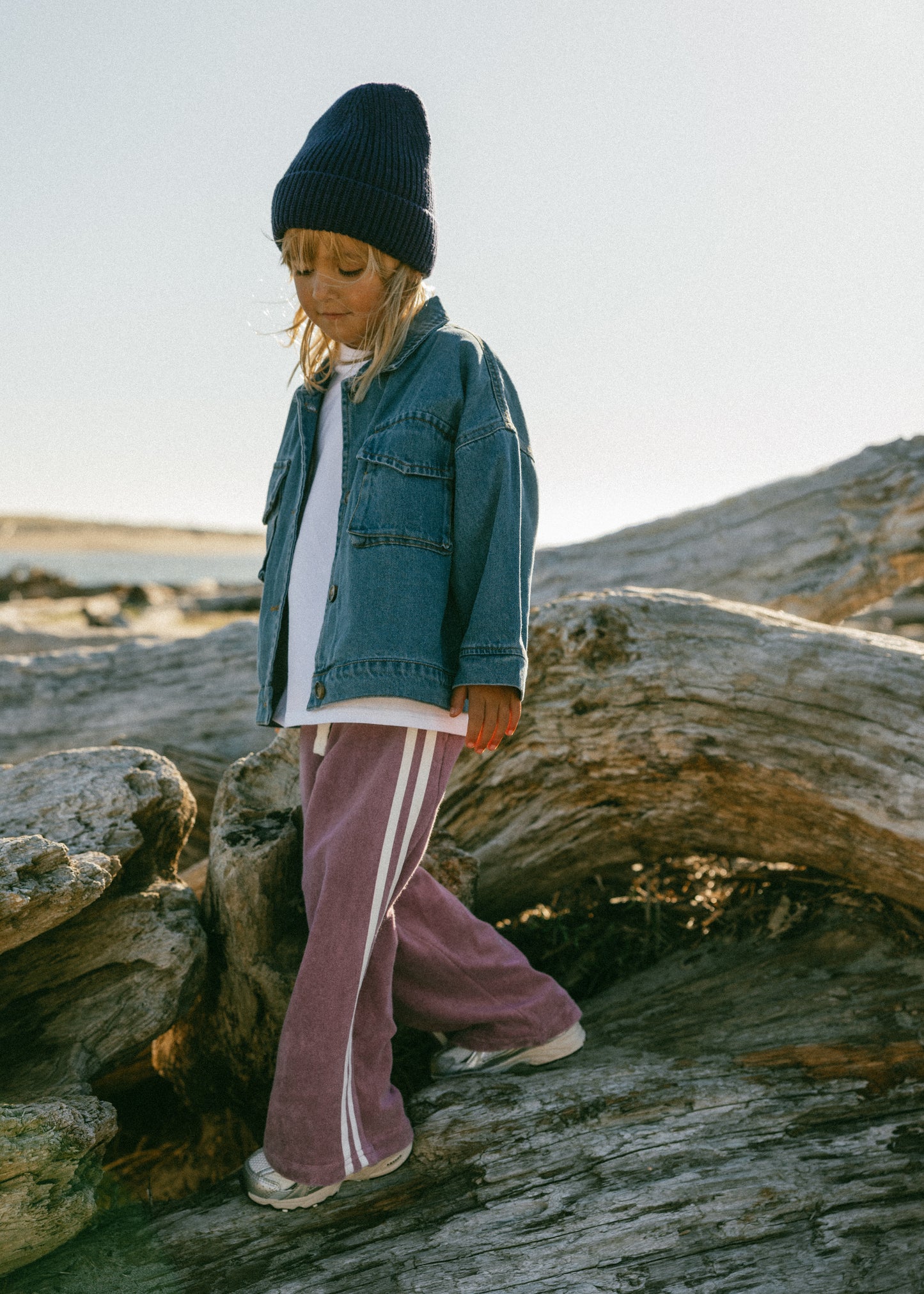 Racer Terry Pants- Mulberry