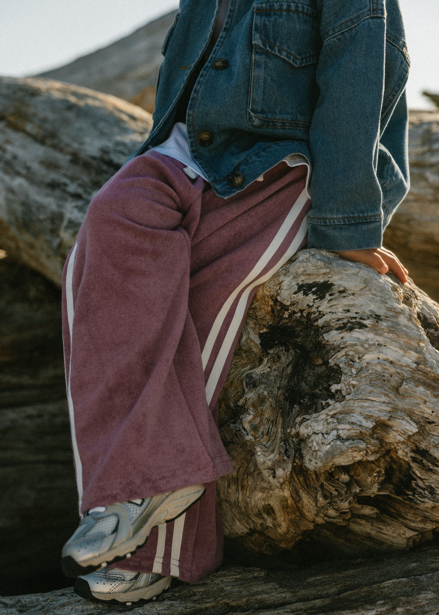 Racer Terry Pants- Mulberry