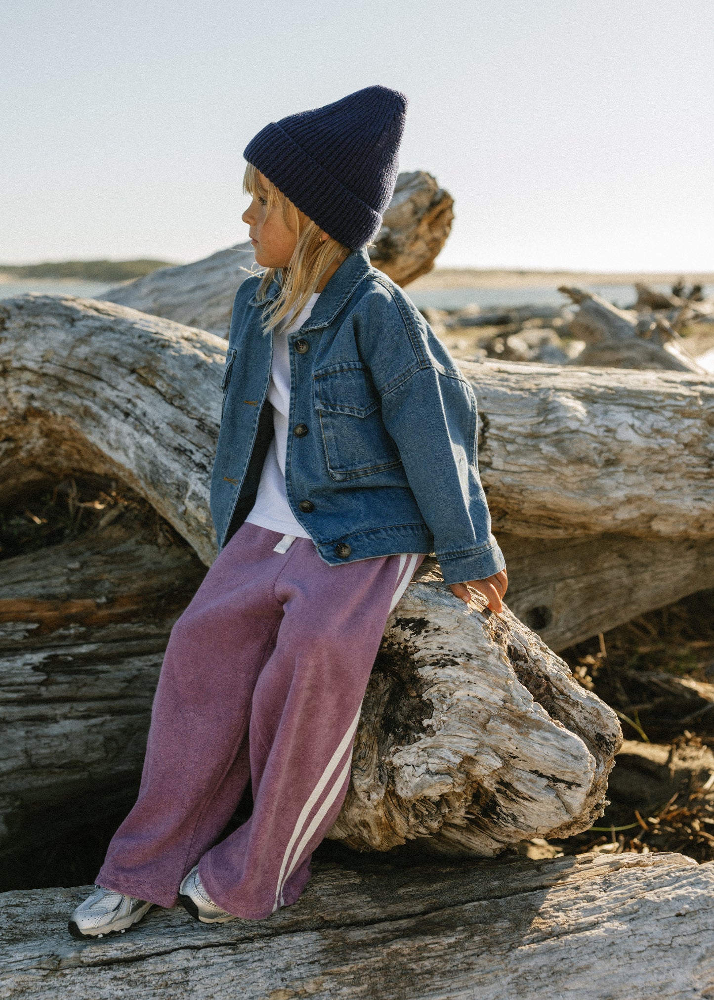 Racer Terry Pants- Mulberry