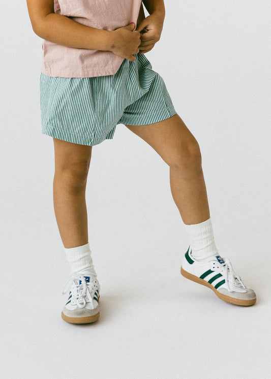 Pin Striped Shorts- Green