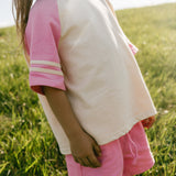 Retro Varsity Set- Bubblegum Pink