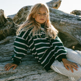 Lightweight Striped Crewneck- Green