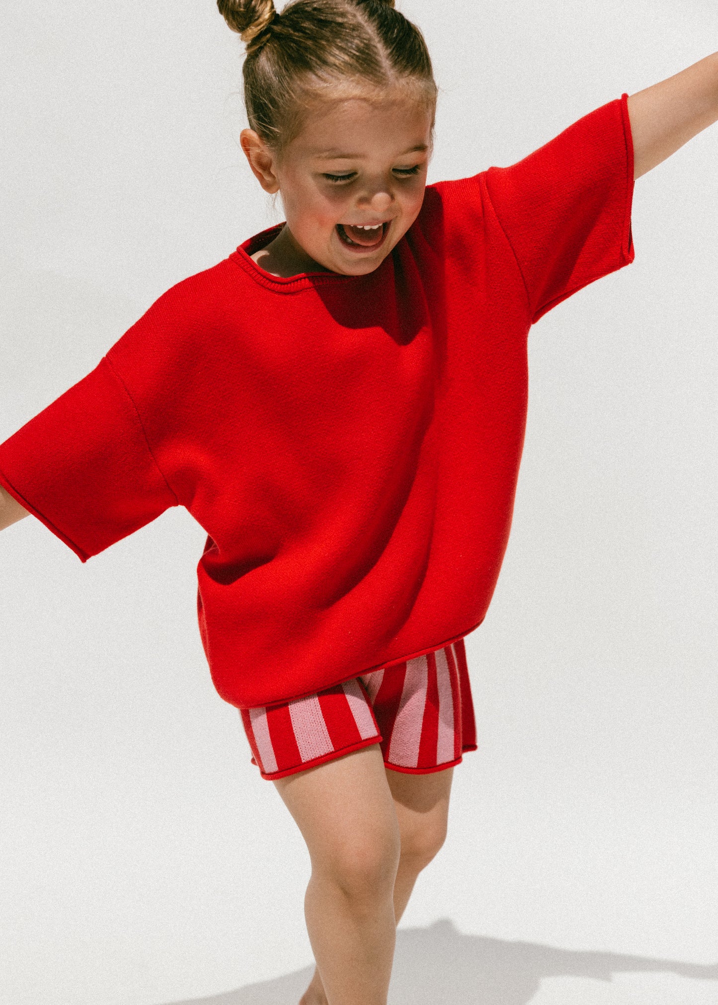 Oversized Knitted Shirt- Red