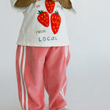 Racer Terry Pants- Bright Pink