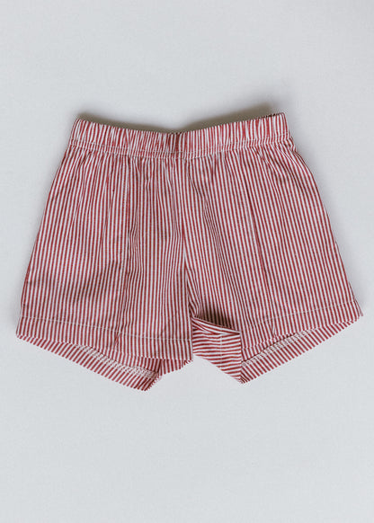 Pin Striped Shorts- Red