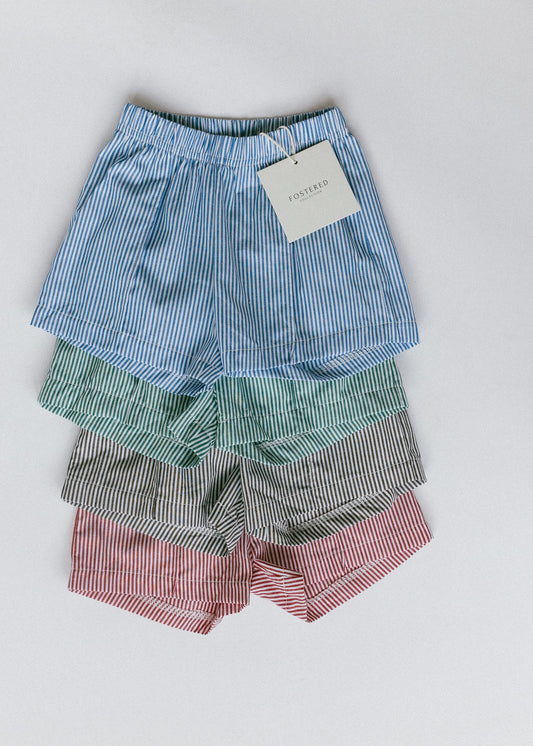 Pin Striped Shorts- Blue