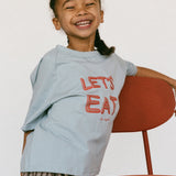 Graphic Tee- Let's Eat- Baby Blue