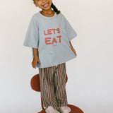 Graphic Tee- Let's Eat- Baby Blue