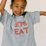 Graphic Tee- Let's Eat- Baby Blue