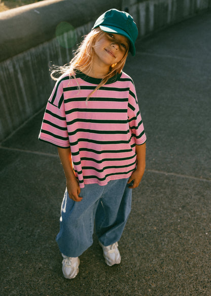 Striped Retro Tee- Pink