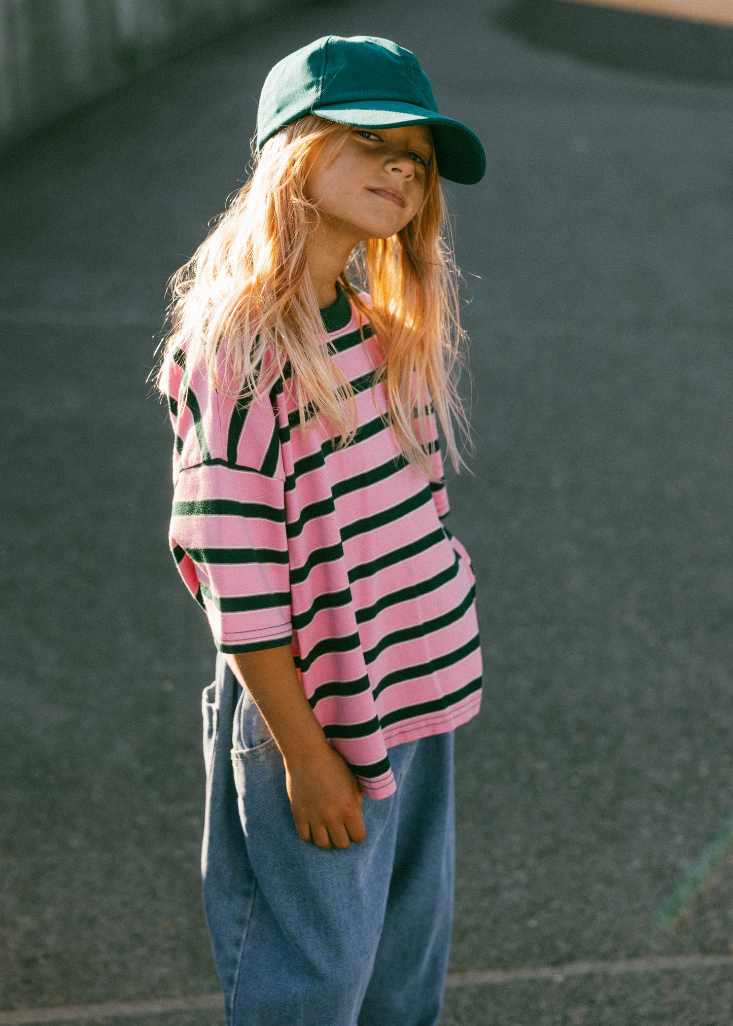 Striped Retro Tee- Pink
