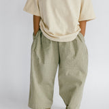 Textured Mini Check Pants- Green