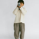 Linen Stripe Pants- Clove