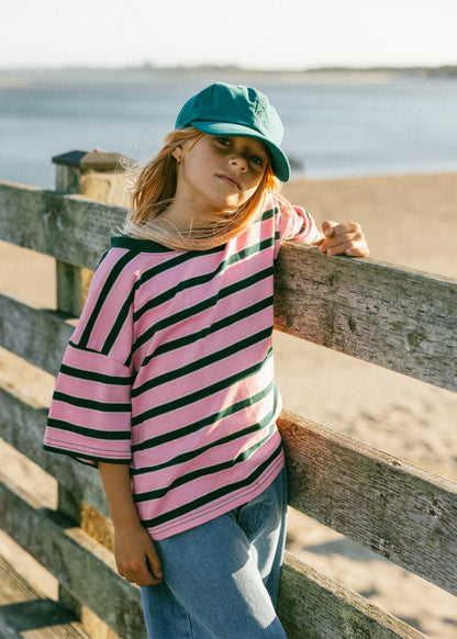 Striped Retro Tee- Pink