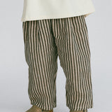 Linen Stripe Pants- Clove