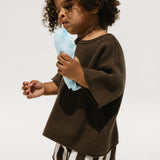 Oversized Knitted Shirt- Brown