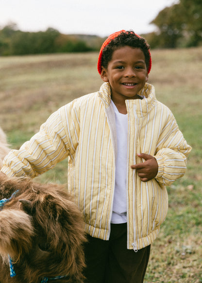 Striped Cotton Bomber- Yellow