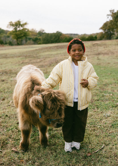 Striped Cotton Bomber- Yellow