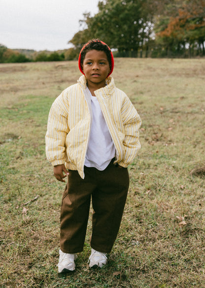 Striped Cotton Bomber- Yellow