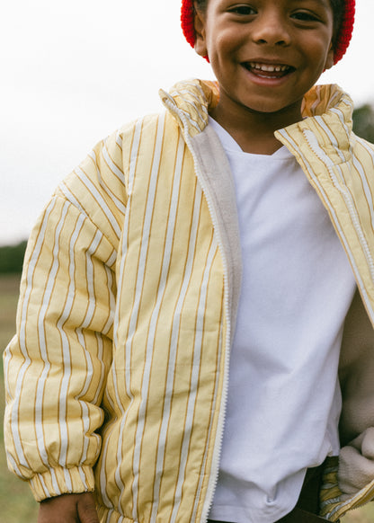 Striped Cotton Bomber- Yellow