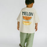 Pocket Graphic Tee- Melon- Sand