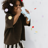 Oversized Knitted Shirt- Brown