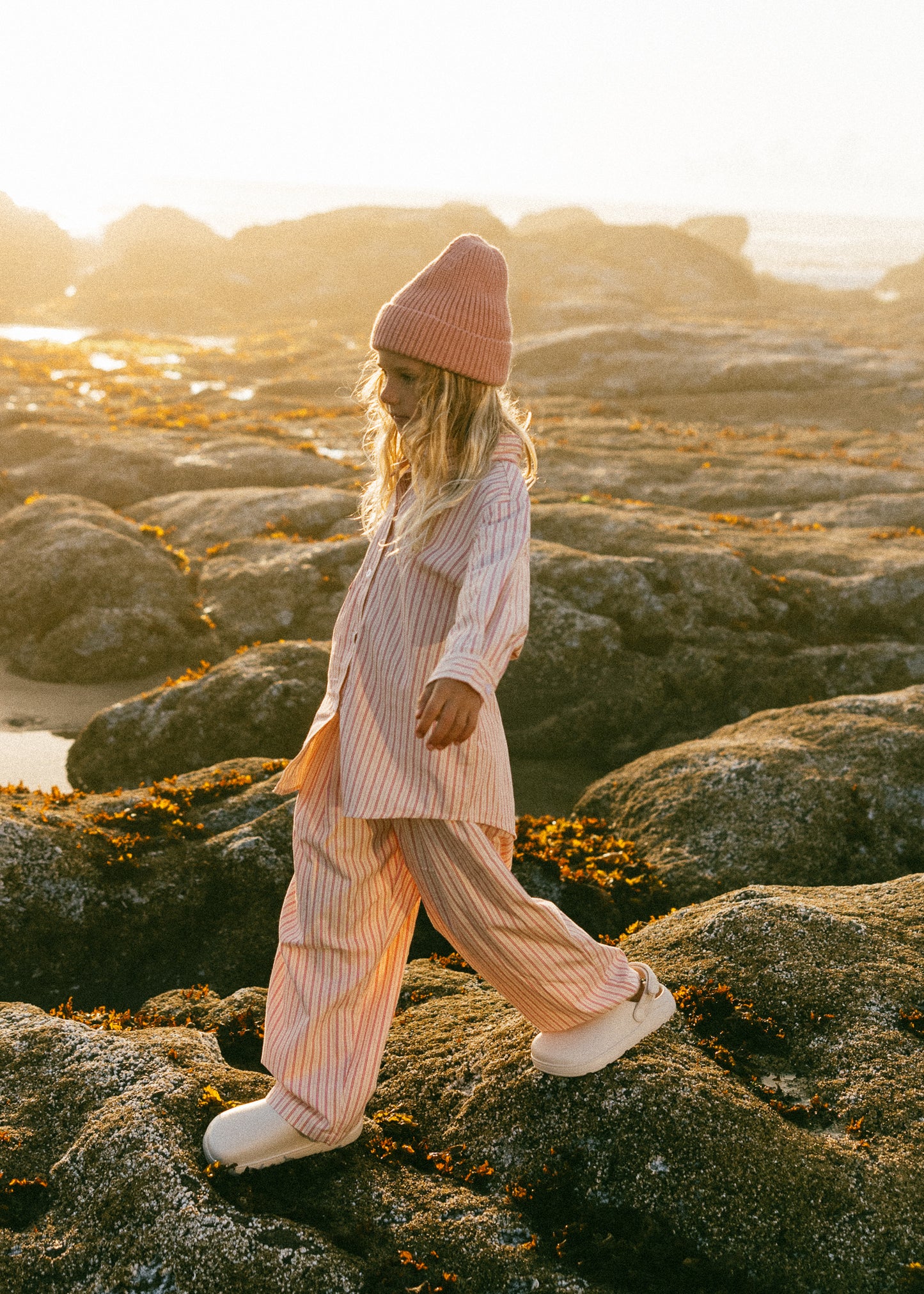 Classic Stripe Button Up- Pink