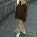 Plaid Cotton Pants- Mustard Yellow