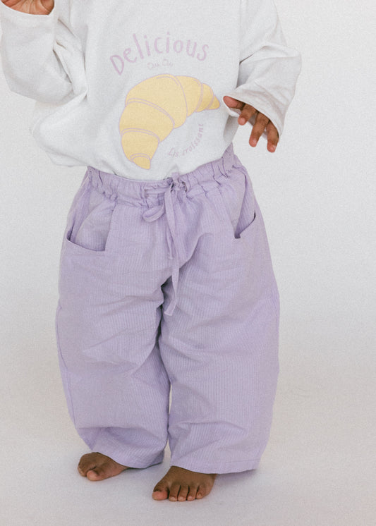 Textured Wide Pant- Light Purple