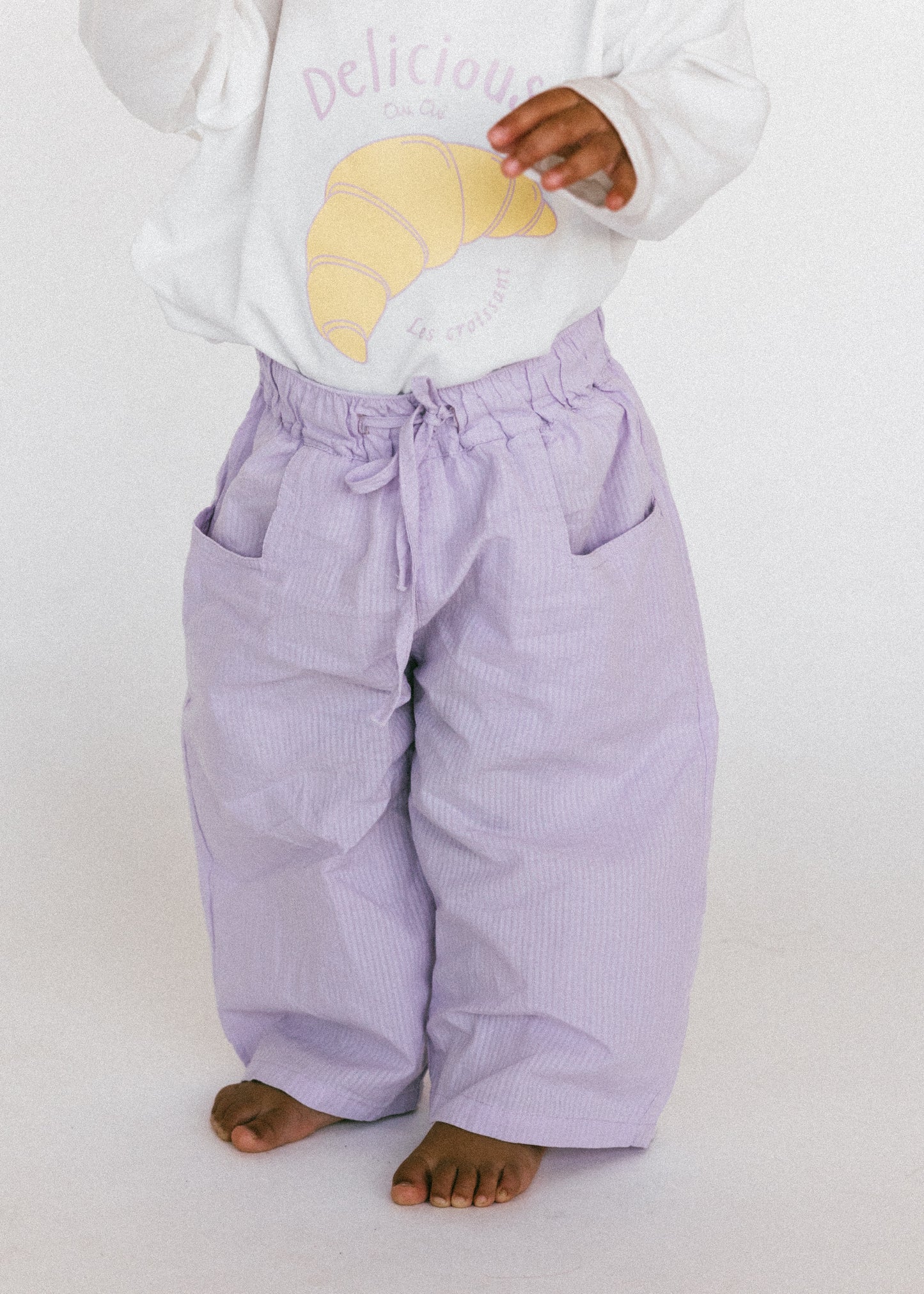 Textured Wide Pant- Light Purple