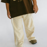 Racer Terry Pants- Cream