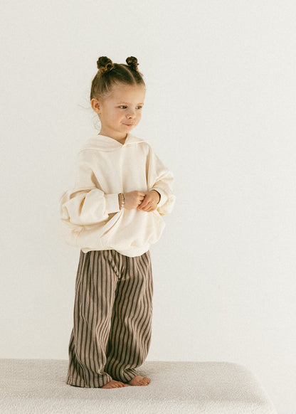 Striped Terry Pants- Brown