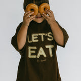Graphic Tee- Let's Eat- Brown