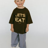 Graphic Tee- Let's Eat- Brown