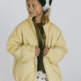 Striped Cotton Bomber- Yellow