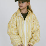 Striped Cotton Bomber- Yellow