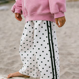 Polka Dot Racer Pants - White