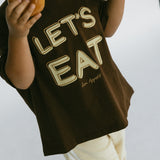 Graphic Tee- Let's Eat- Brown