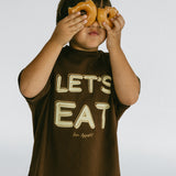 Graphic Tee- Let's Eat- Brown