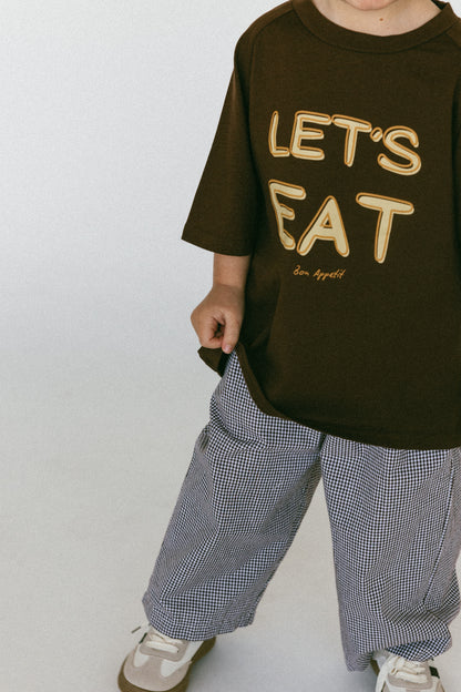 Graphic Tee- Let's Eat- Brown