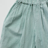 Textured Pin Stripe Pants- Green